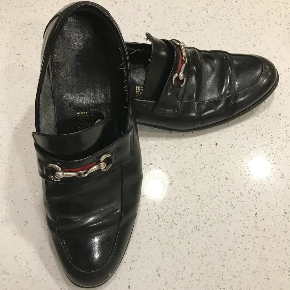 Gucci Black Horse-bit Loafers Gucci Size 10.5 VINTAGE  PAIR WITH JEANS